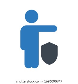 secure vector glyph color icon 