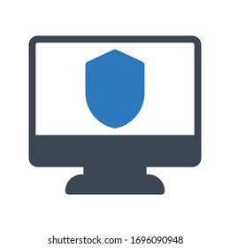 secure vector glyph color icon 