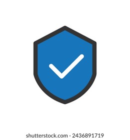 secure vector glyph color icon simple illustration on white background..eps