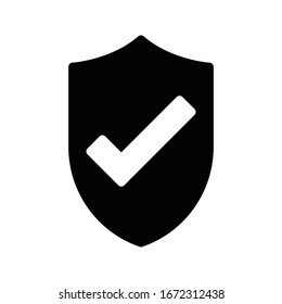 secure vector glyph flat icon 