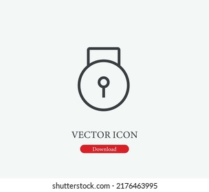Secure vector icon. Editable stroke. Symbol in Line Art Style for Design, Presentation, Website or Mobile Apps Elements, Logo. Locked symbol illustration. Pixel vector graphics - Vector