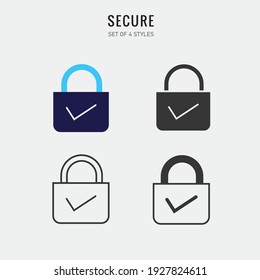 secure vector icon lock pad check mark