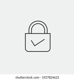 secure vector icon lock pad check mark