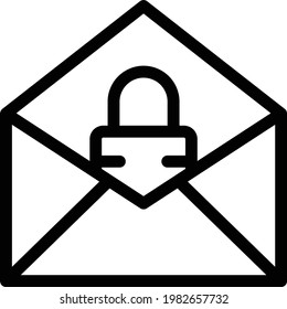 secure vector thin line icon