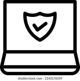 secure vector thin line icon