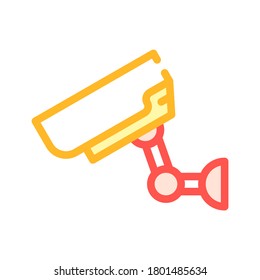 secure video camera color icon vector. secure video camera sign. isolated symbol illustration