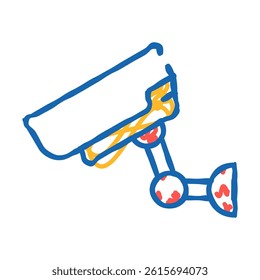 secure video camera doodle icon sketch vector. secure video camera sign. isolated symbol illustration