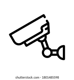 secure video camera line icon vector. secure video camera sign. isolated contour symbol black illustration