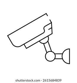 secure video camera line icon vector. secure video camera sign. isolated contour symbol black illustration