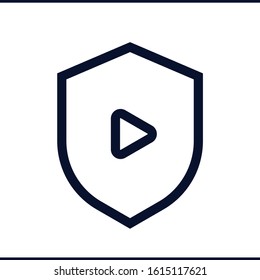 Secure video vector icon. Children safe video related symbol
