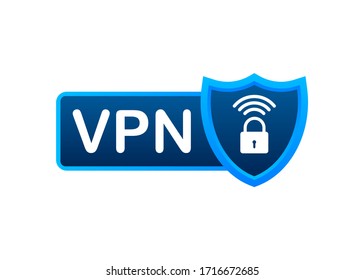 Secure VPN connection concept. Virtual private network connectivity overview. Vector stock illustration.