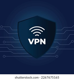 Concepto de conexión VPN segura. Red privada virtual. Ciberseguridad, tráfico web seguro. Software de seguridad de Internet.