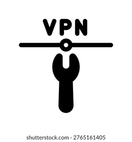 Secure VPN Connection Setup Wrench Maintenance Service Vector Art