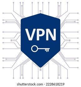 Secure vpn connection. Virtual private network web security privacy concept personal data protection. Vector stock illustration. EPS 10.