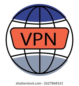 Secure VPN Icon Featuring Shield, Lock And Encrypted Connection Symbol