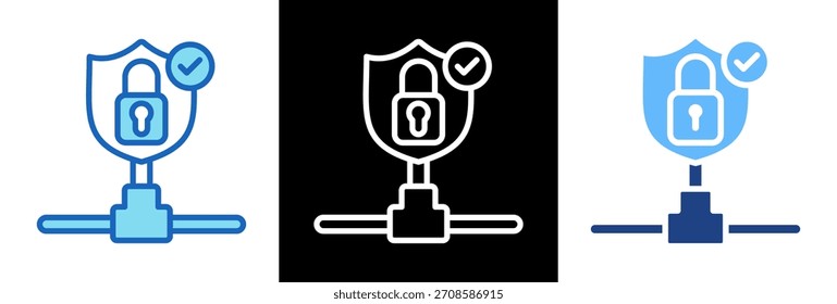 Sichere Vpn Symbol dreifach-Stil Vektorgrafik