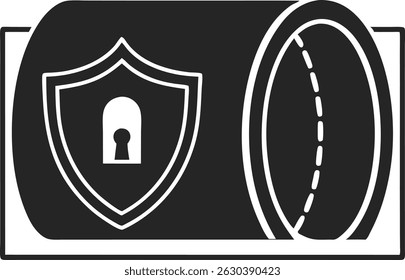 Secure vpn tunnel icon design illustrating digital online protection and privacy