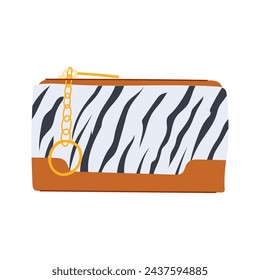 secure wallet cartoon. line leather, purse full, pay view secure wallet sign. isolated symbol vector illustration