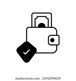 Secure wallet vector stock illustration for crypto assets.