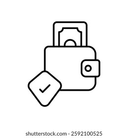 Secure wallet vector stock illustration for crypto assets.