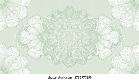 Secure watermark. Guilloche background. Illustration. Detailed design. 