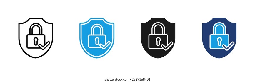 Secure web icon multiple style collection