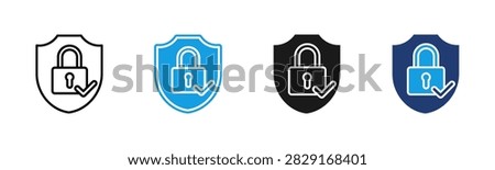 Secure web icon multiple style collection