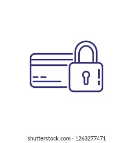 Secure web page line icon. Computer folder with lock on white background. Security concept. Vector illustration can be used for topics like data protection, computer