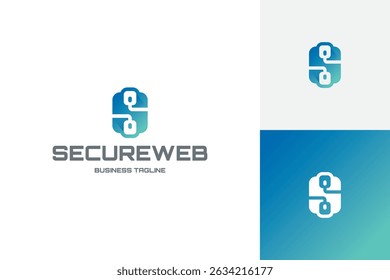 secure web s letter logo vector