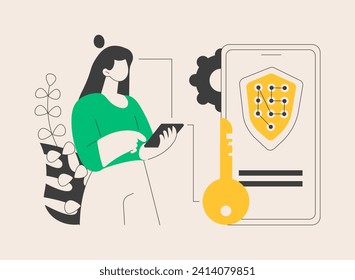 Sicheres Web-Traffic abstraktes Konzept Vektorgrafik. Sicherer Internet-Verkehr, Web-Konnektivität, virtuelles privates Netzwerk, VPN, verschlüsselte Datenübertragung, abstrakte Verkehrsanalyse-Metapher.