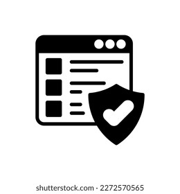 Secure Web-page icon in vector. Logotype