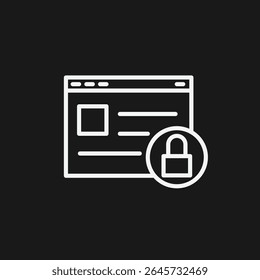 Ícone de Navegação de Site Seguro com Símbolo de Cadeado para HTTPS Criptografado, Conexão SSL e Proteção de Dados da Internet Privada
