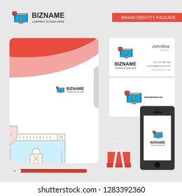 Secure website Business Logo, File Cover Visiting Card and Mobile App Design. Vector Illustration