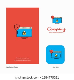 Secure website Company Logo App Icon and Splash Page Design. Creative Business App Design Elements