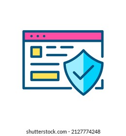Secure website icon. Pixel perfect, editable stroke, color