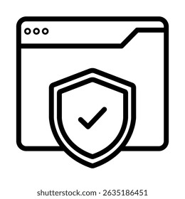 Ícone de linha de site seguro , vetor, pixel perfect, arquivo ilustrador 