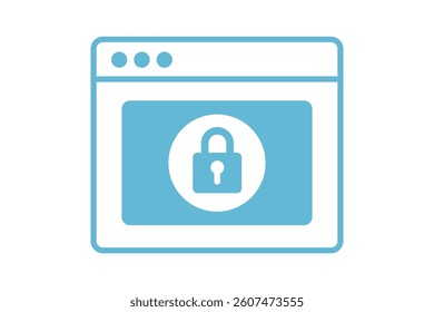 Secure Website Vector Graphic, cybersecurity padlock icon, secure server lock symbol, padlock on web icon, secure website vector icon