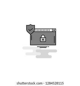 Secure website Web Icon. Flat Line Filled Gray Icon Vector
