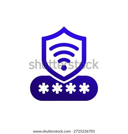 secure wi-fi connection icon, connect to protected wifi network