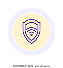 Sicheres Wi-Fi-Symbol, Wi-Fi, Sicherheit, Schutz, Cyber-Line-Symbol, bearbeitbares Vektorsymbol, Pixel perfekt, Illustrator-Ai-Datei