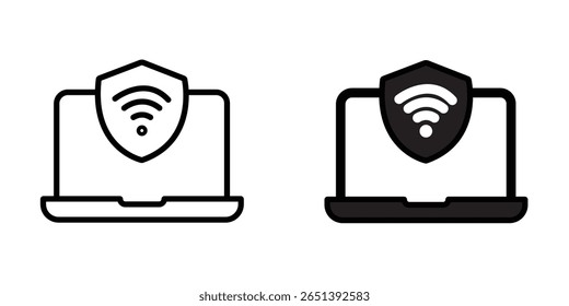 Secure WiFi Laptop Network Protection Icon