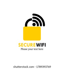 Secure wifi logo design template  illustration. suitable for computer, network, app, website etc