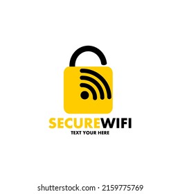 Ilustración de diseño de logotipo WiFi seguro. adecuado para ordenadores, redes, aplicaciones, sitios web, etc