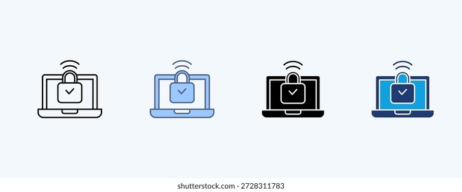 Secure Wifi Multiple Icon Illustration Vector