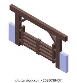 Secure wooden farm gate standing strong, ensuring safety and access control on a rural property