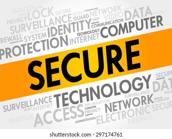 SECURE word cloud, business concept