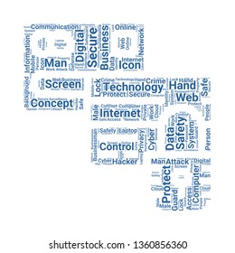 secure word cloud. tag cloud about secure.