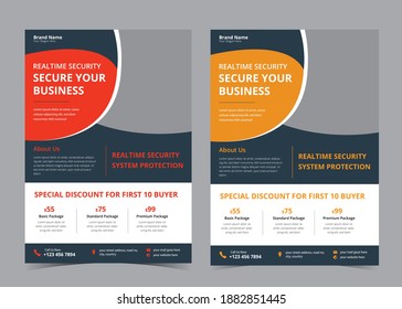 Secure your business flyer, security flyer, a4, vector