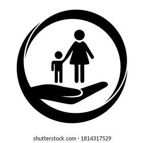 secure your family logo vector design