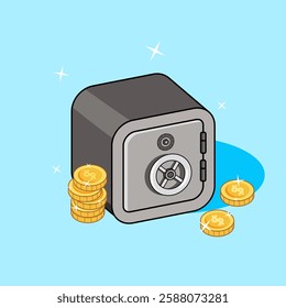Secure Your Savings for Your Future Vector Isometric Illustration Cartoon Design